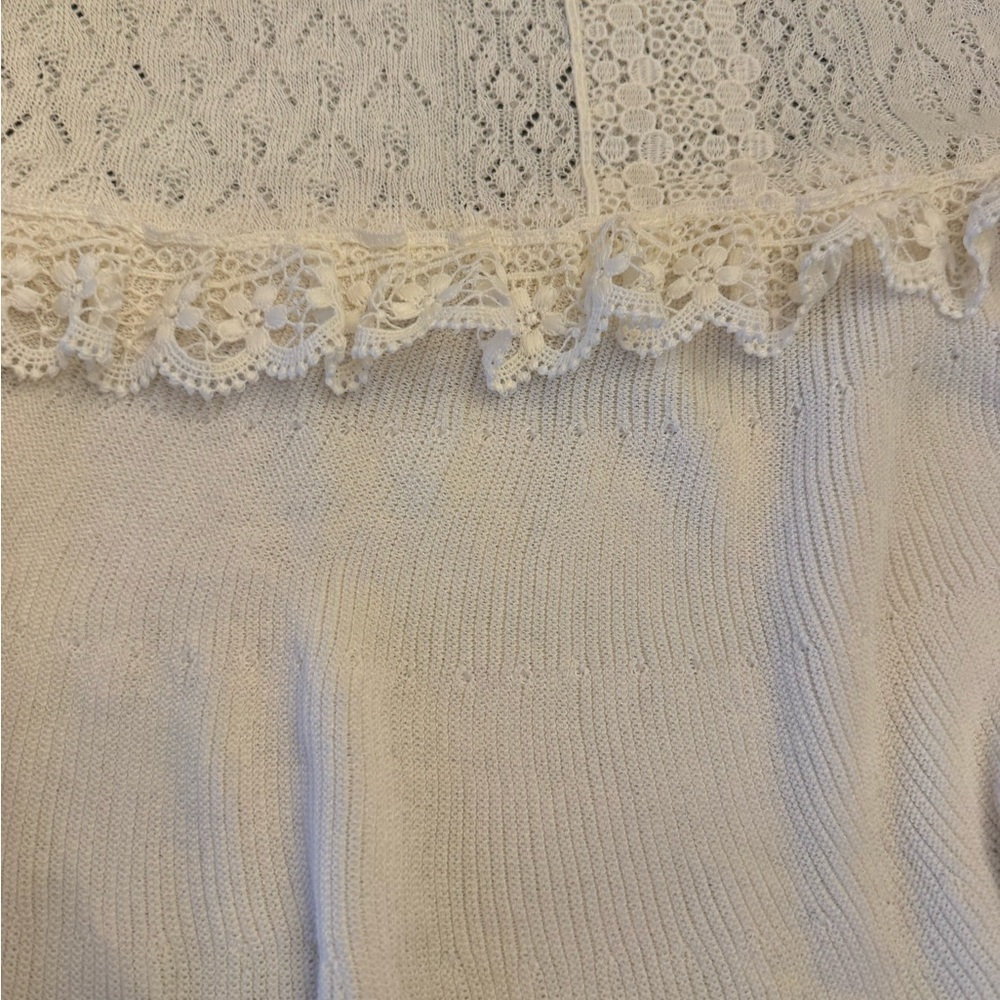 Zara Knit Lace Babydoll Top, sz S - Picture 4 of 6